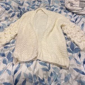 Macaron White Cardigan Sweater